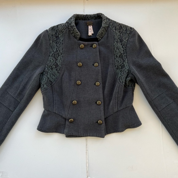 Free People - military style cropped knit jacket - Picture 1 of 15